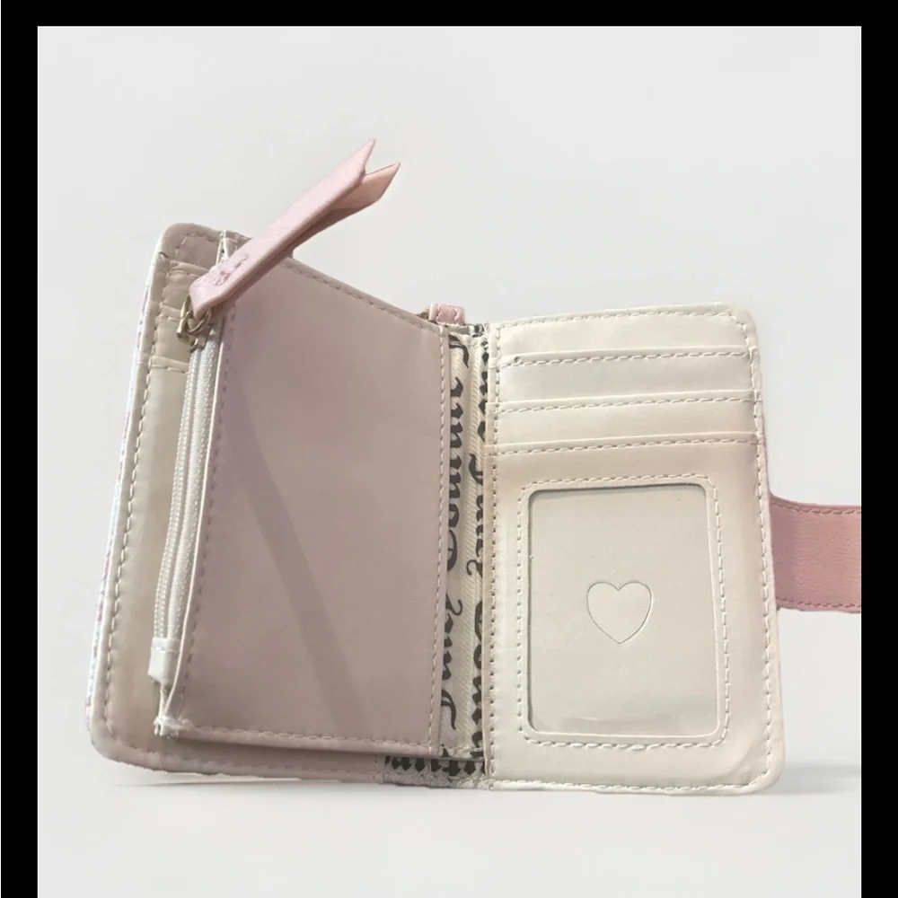 Juicy Couture blush pink Patterned Heart Accent Wallet Keyholder